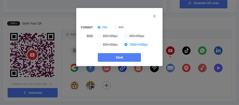 Youtube QR Code Download Format